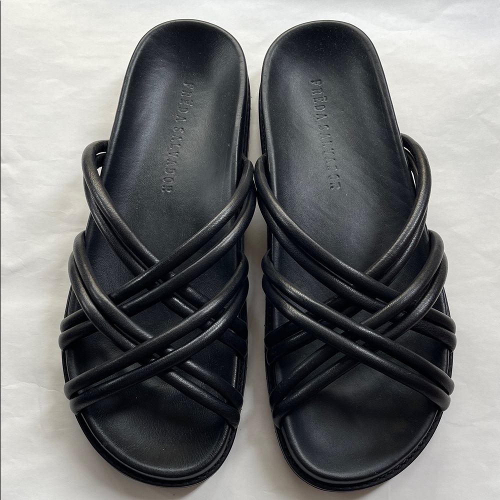 Freda Salvador Black Slide Sandals
